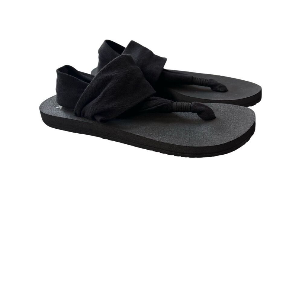 Sanuk Yoga Sling Sandal Black Womens slip on Size 8